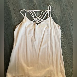 Maurice’s size large fitted tank with cute cutout chest design. Spaghetti strap